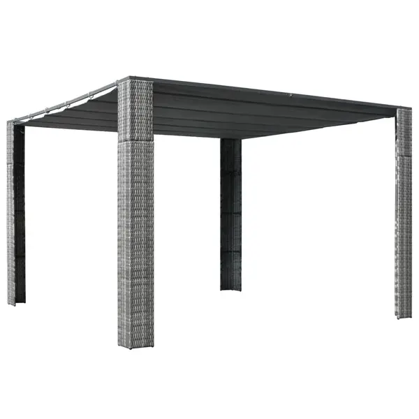 Gossi pavilion cu acoperis, gri/antracit, 300x300x200 cm, poliratan