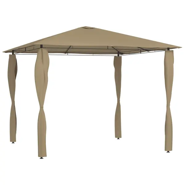 Gossi pavilion cu huse pentru stalpi, gri taupe, 3x3x2,6 m, 160 g/m2