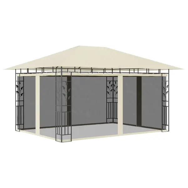 Gossi pavilion cu plasa anti-tantari, crem, 4x3x2,73 m, 180 g/m2