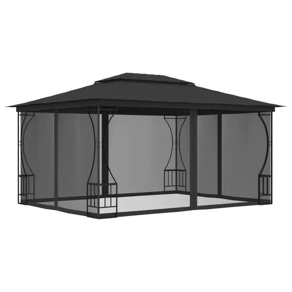 Gossi pavilion cu plase, antracit, 300 x 400 x 265 cm
