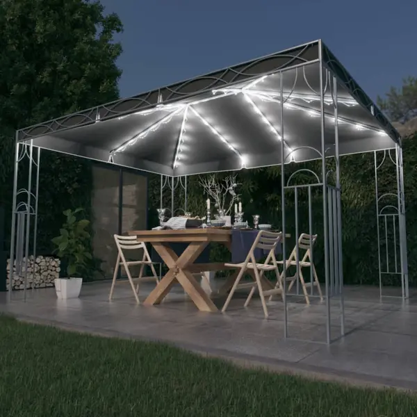 Gossi pavilion cu sir de lumini led, antracit, 400x300 cm