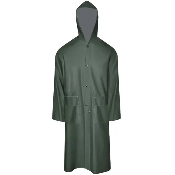 Gossi pelerina de ploaie impermeabila lunga cu gluga, l, verde