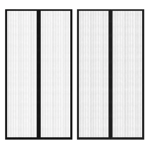 Gossi perdea anti insecte cu benzi scai, 210 x 100 cm, 2 buc, negru