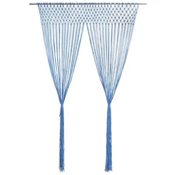 Gossi perdea macrame, albastru, 140 x 240 cm, bumbac