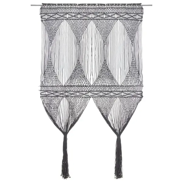 Gossi perdea macrame, antracit, 140 x 240 cm, bumbac