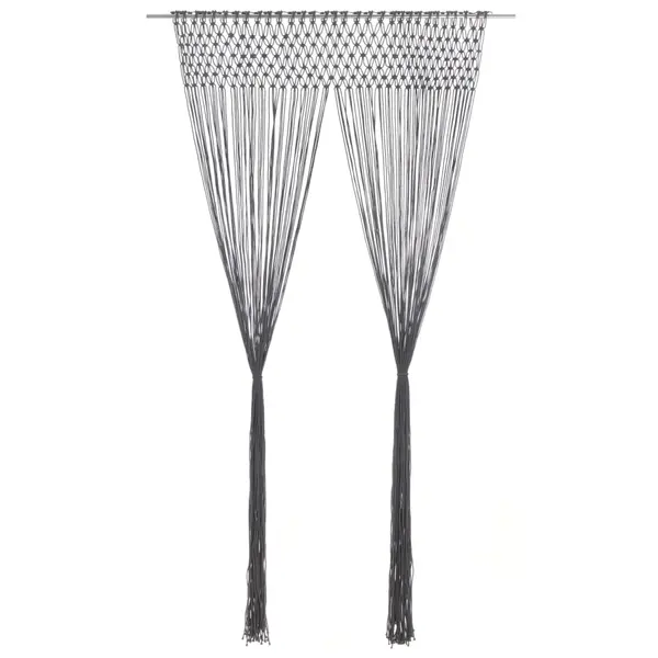 Gossi perdea macrame, antracit, 140 x 240 cm, bumbac