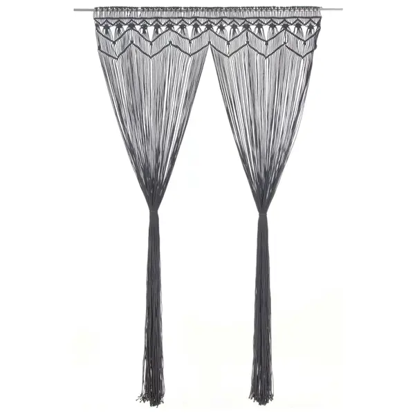 Gossi perdea macrame, antracit, 140 x 240 cm, bumbac