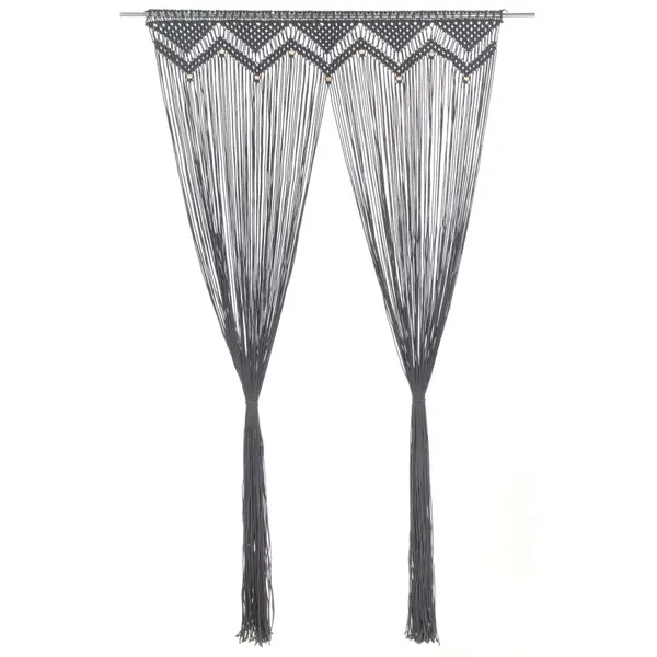 Gossi perdea macrame, antracit, 140 x 240 cm, bumbac