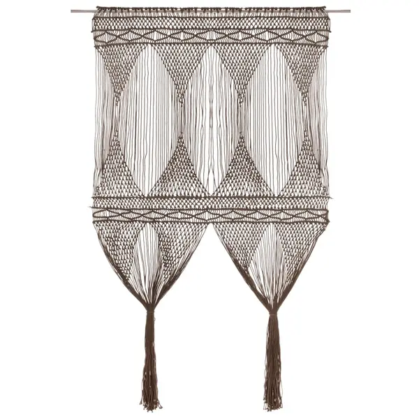Gossi perdea macrame, gri taupe,140 x 240 cm, bumbac