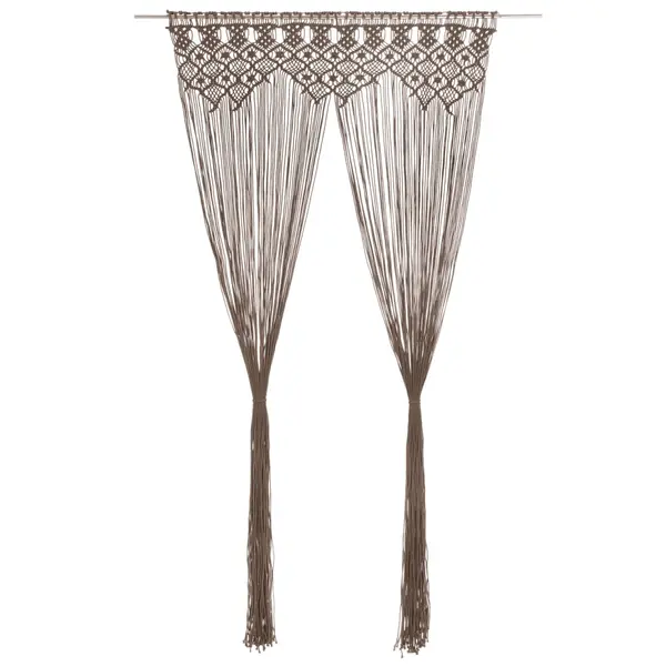 Gossi perdea macrame, gri taupe,140 x 240 cm, bumbac