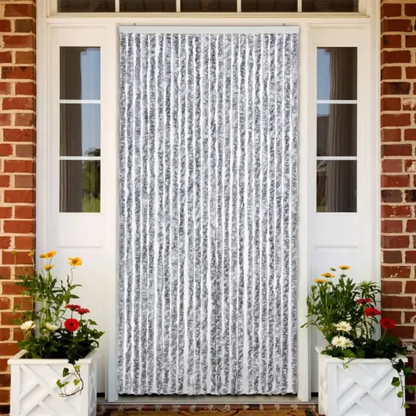 Gossi perdea pentru insecte, alb si gri, 100x220 cm, chenille
