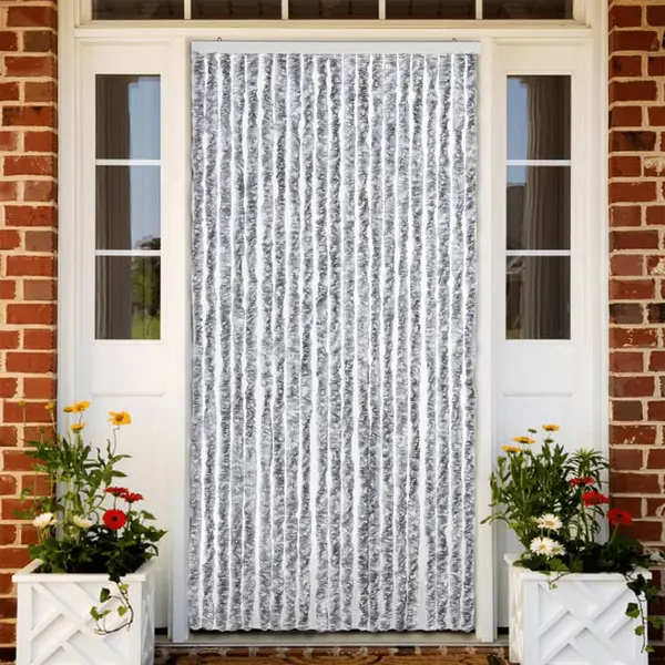 Gossi perdea pentru insecte, alb si gri, 90 x 200 cm, chenille