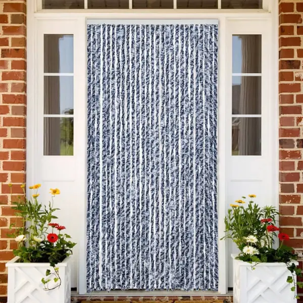 Gossi perdea pentru insecte, albastru si alb, 100x230 cm, chenille