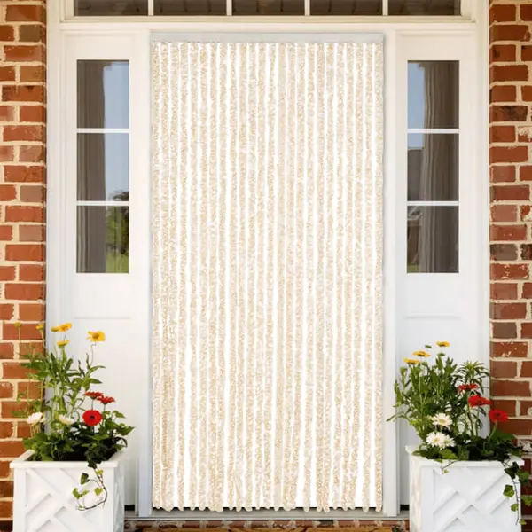 Gossi perdea pentru insecte, bej si alb, 100x230 cm, chenille