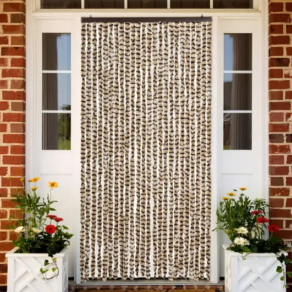 Gossi perdea pentru insecte, bej si maro, 100x230 cm, chenille