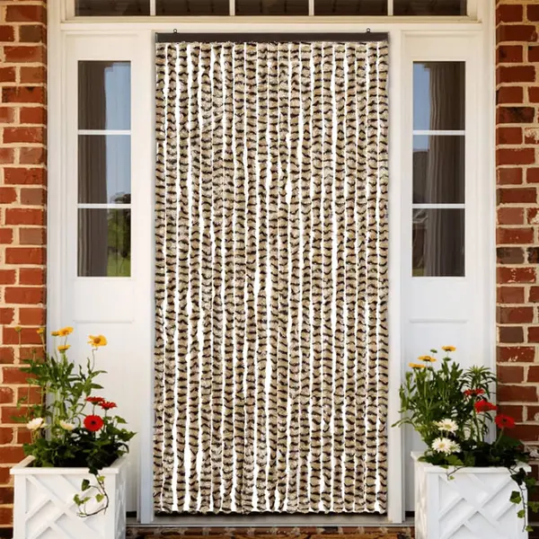 Gossi perdea pentru insecte, bej si maro, 90 x 220 cm, chenille