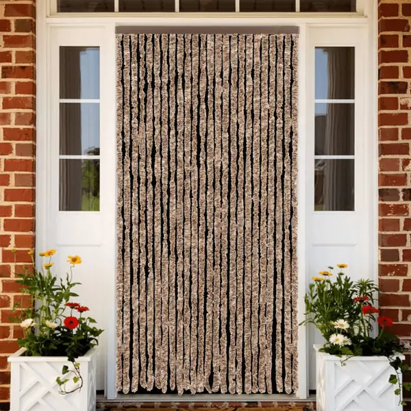 Gossi perdea pentru insecte, bej si maro inchis, 100x200 cm, chenille