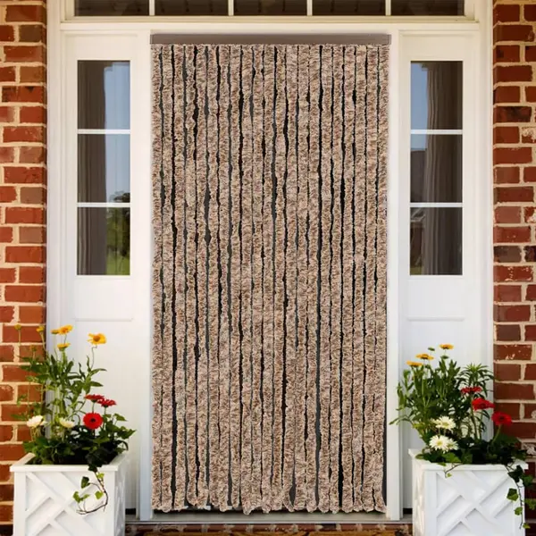 Gossi perdea pentru insecte, bej si maro inchis, 90x200 cm, chenille