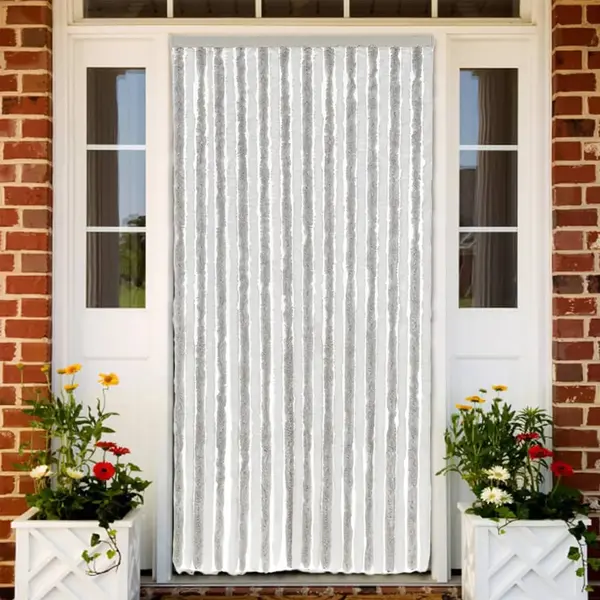 Gossi perdea pentru insecte, gri deschis si alb, 100x230 cm, chenille