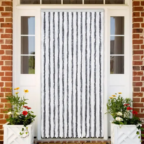 Gossi perdea pentru insecte, gri si alb, 120 x 220 cm, chenille