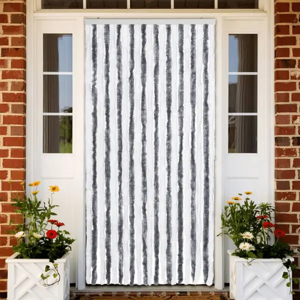 Gossi perdea pentru insecte, gri si alb, 90x220 cm, chenille