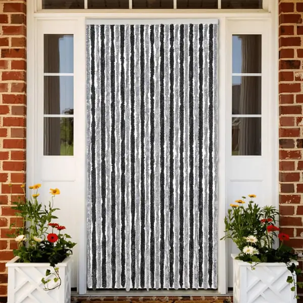 Gossi perdea pentru insecte, gri si negru, 118x220 cm, chenille