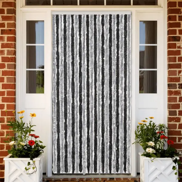 Gossi perdea pentru insecte, gri si negru, 90x200 cm, chenille