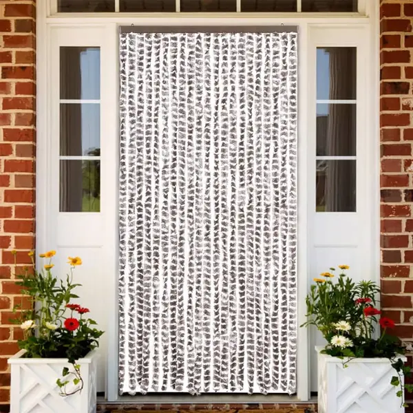Gossi perdea pentru insecte, gri taupe si alb, 90 x 220 cm, chenille