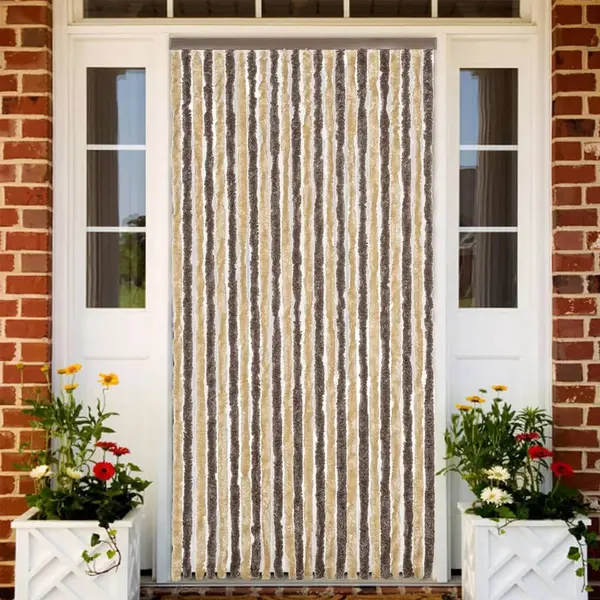 Gossi perdea pentru insecte, maro inchis si bej, 100x200 cm, chenille
