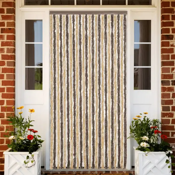 Gossi perdea pentru insecte, maro inchis si bej, 100x230 cm, chenille