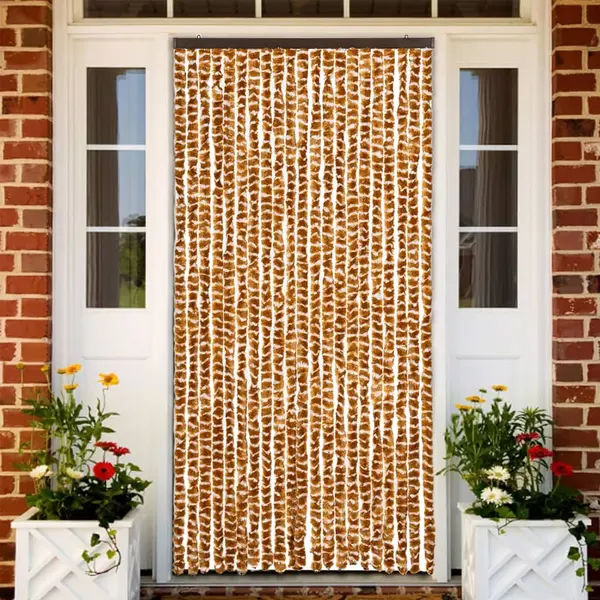Gossi perdea pentru insecte, ocru si alb, 90 x 220 cm, chenille