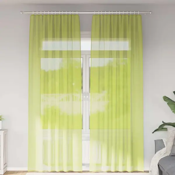 Gossi perdele din voile cu tabla 2 buc verde mar
