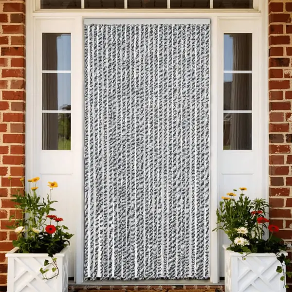 Gossi perdele pentru insecte, gri si alb/negru, 118x220 cm, chenille