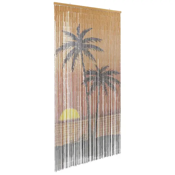 Gossi perdele usa cu insecte imprimeu palmieri 100x220 cm bambus