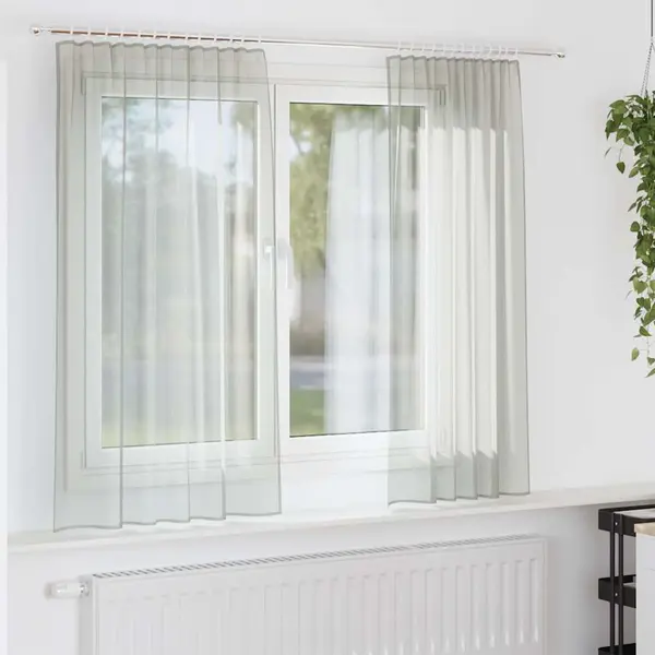 Gossi perdele voile cu bucle 2 buc gri deschis 140x175 cm