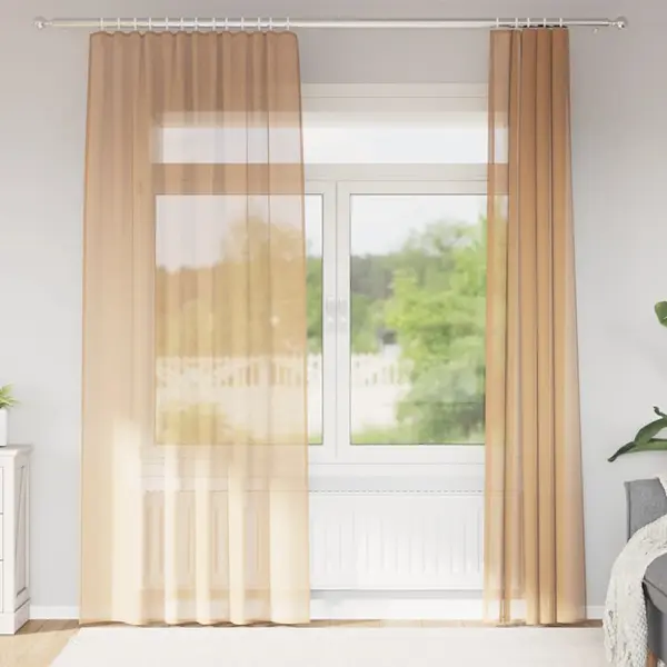 Gossi perdele voile cu bucle 2 buc nisip 140x225 cm