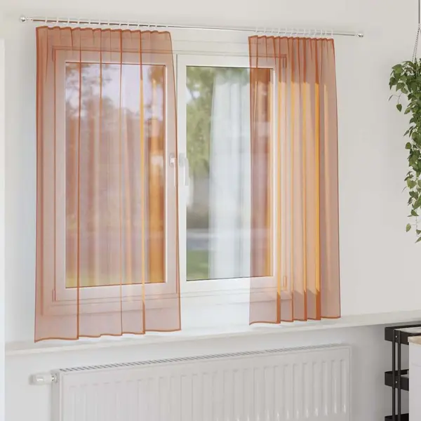 Gossi perdele voile cu bucle 2 buc terracota 140x140 cm