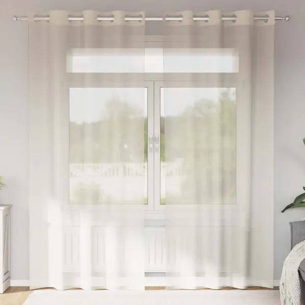 Gossi perdele voile cu oelii 2 buc crem 140x225 cm