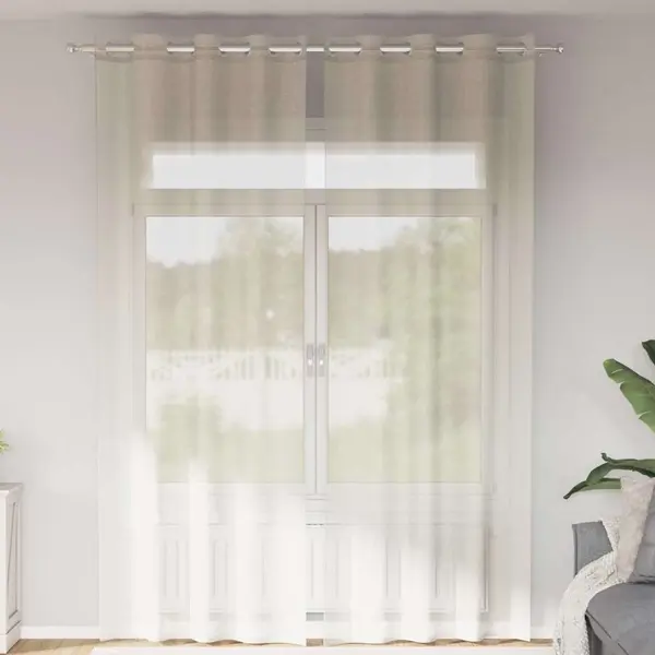 Gossi perdele voile cu oelii 2 buc crem 140x260 cm