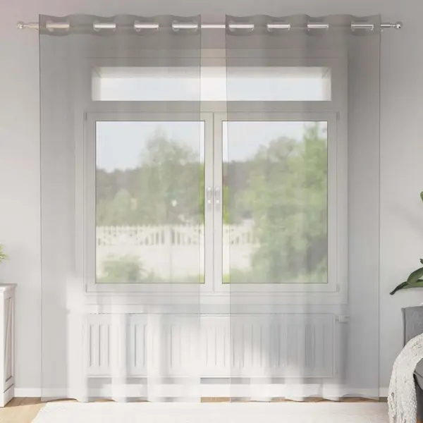 Gossi perdele voile cu oelii 2 buc gri deschis 140x245 cm
