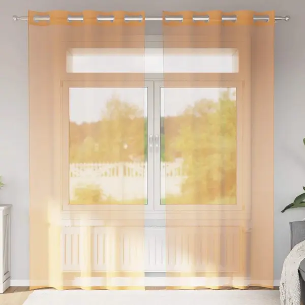 Gossi perdele voile cu oelii 2 buc portocaliu 140x245 cm