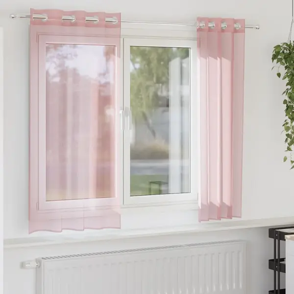 Gossi perdele voile cu oelii 2 buc roz 140x175 cm