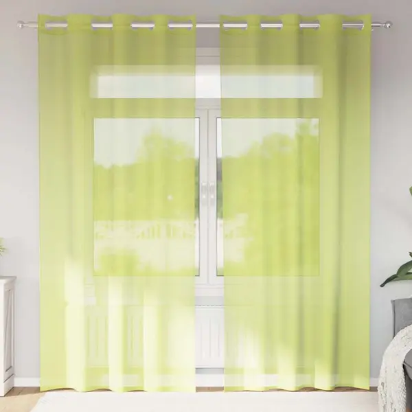 Gossi perdele voile cu oelii 2 buc verde mar 140x225 cm