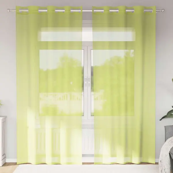 Gossi perdele voile cu oelii 2 buc verde mar 140x245 cm