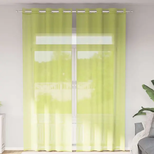 Gossi perdele voile cu oelii 2 buc verde mar 140x260 cm