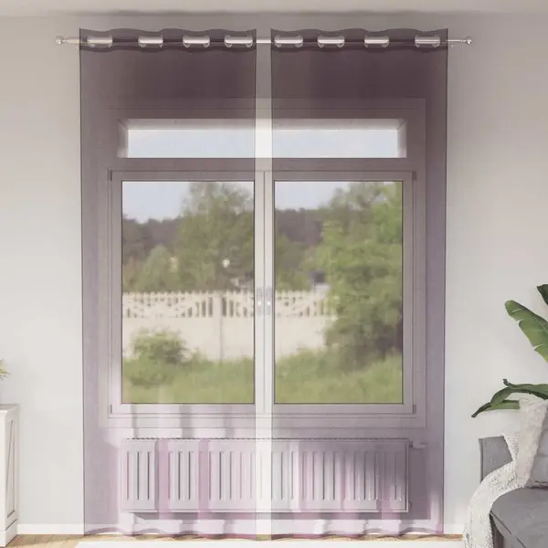 Gossi perdele voile cu oelii 2 buc violet 140x260 cm