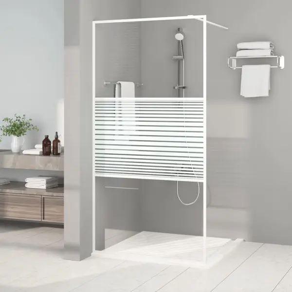 Gossi perete de dus walk-in, alb, 100x195 cm, sticla esg transparenta
