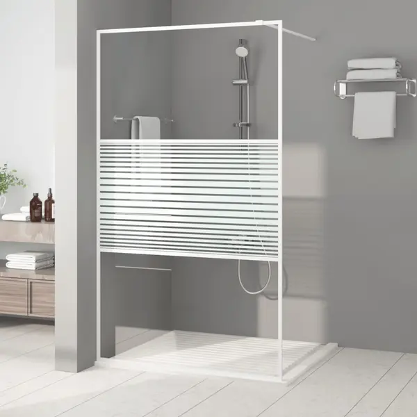 Gossi perete de dus walk-in, alb, 115x195 cm, sticla esg transparenta