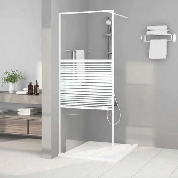 Gossi perete de dus walk-in, alb, 80x195 cm, sticla esg transparenta