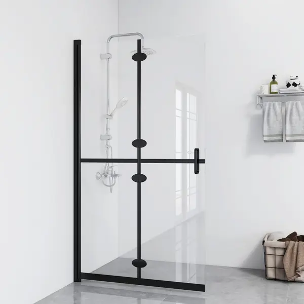 Gossi perete de dus walk-in pliabil 90x190 cm sticla esg transparenta